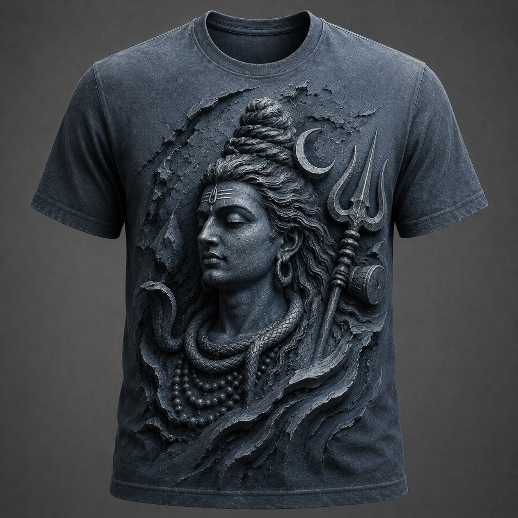 Lord Shiva Mystic Relief Charcoal T-Shirt