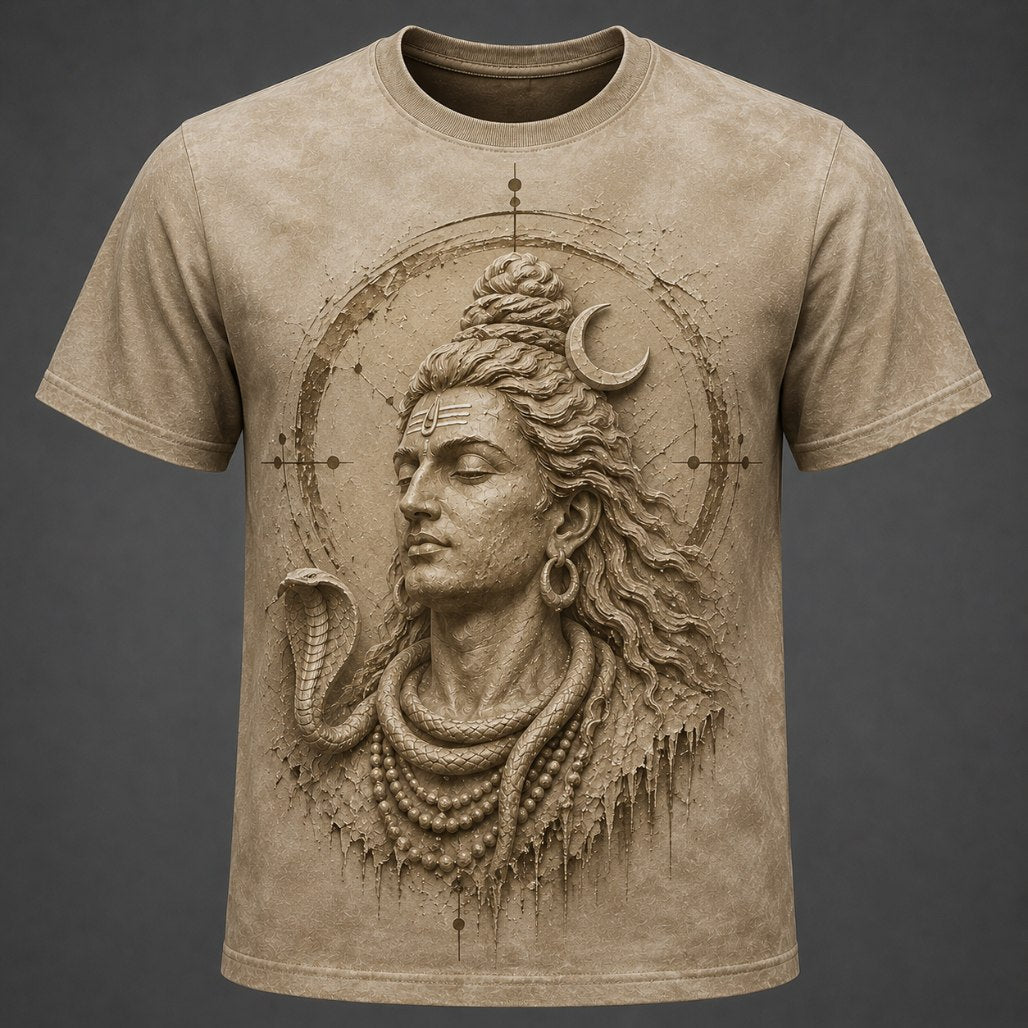 Lord Shiva Timeless Wisdom Sand Beige T-Shirt