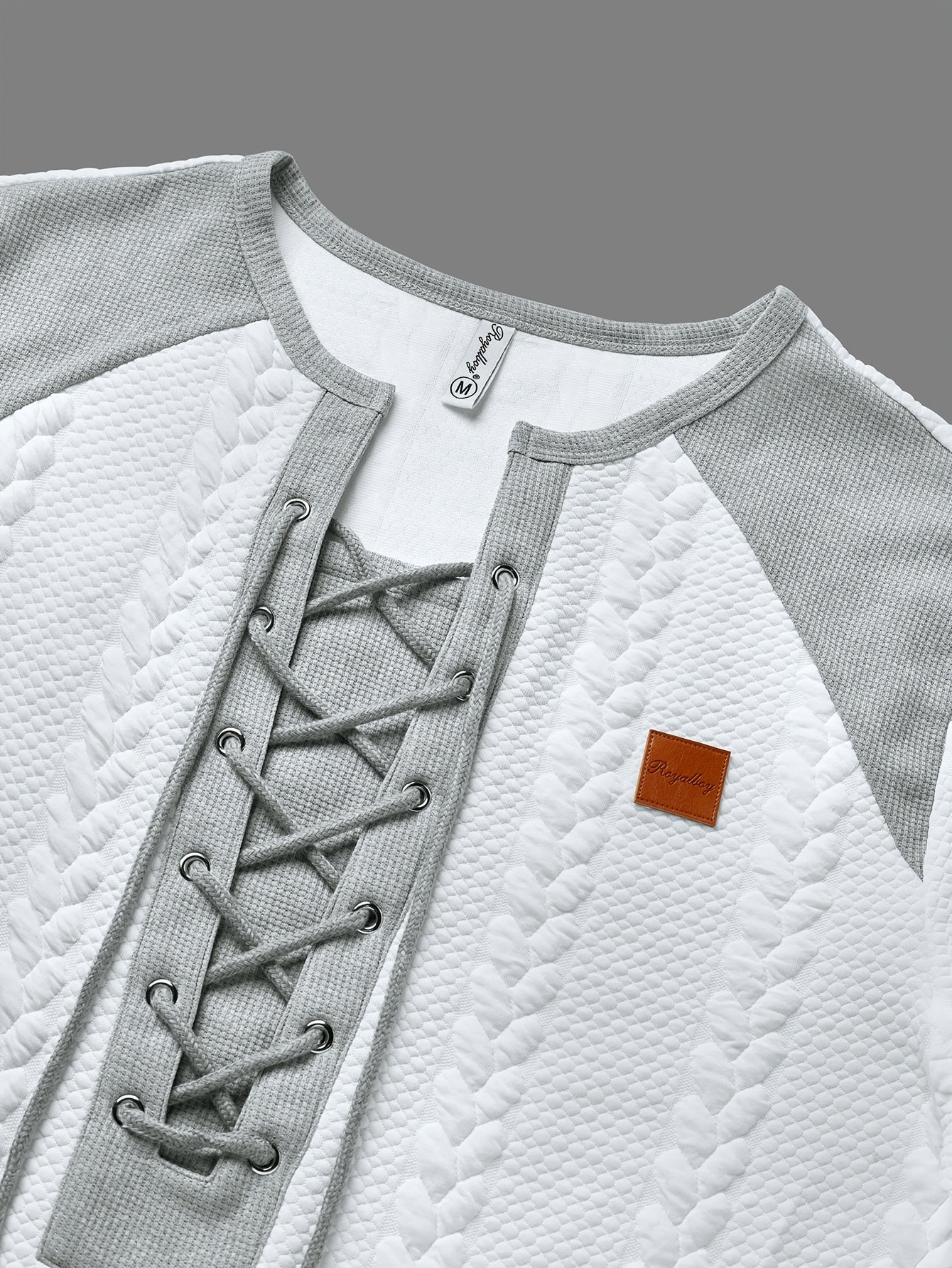 Men's Henley Summer Color-Block Henley Shirt - Soft Casual, Perforated Drawstring Collar