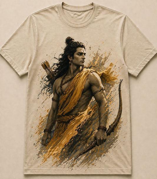 Lord Rama Bow and Arrows Beige T-Shirt