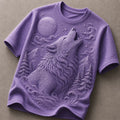 Fearless Wolf 3D Premium Purple Tee