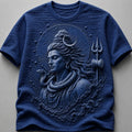 Blue Cosmic Shiva Powerful Devotional White T-Shirt