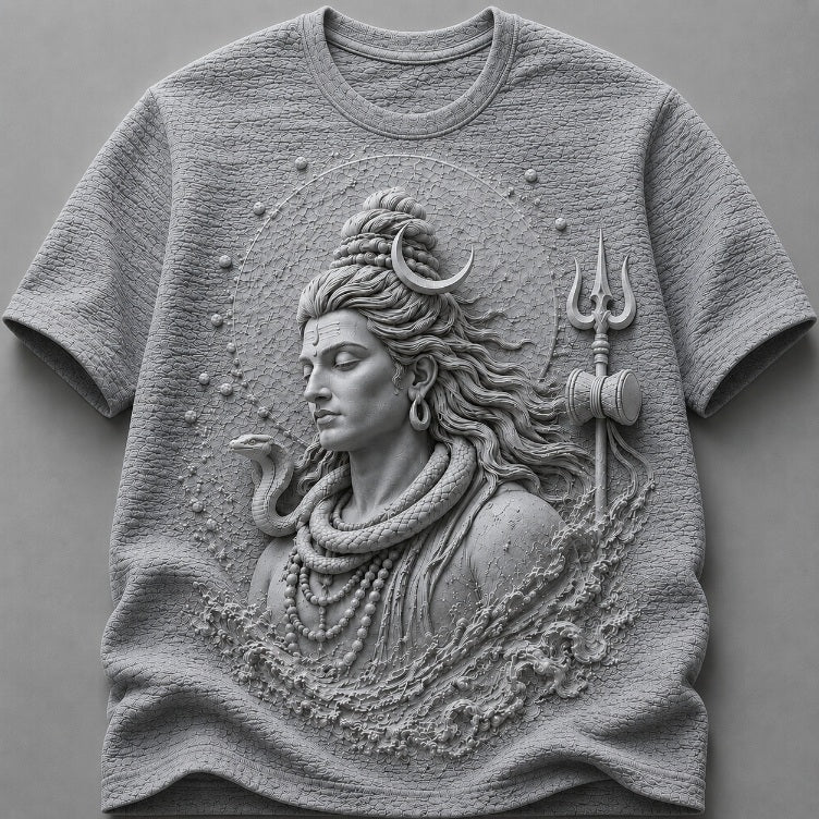 Cosmic Shiva Powerful Devotional White T-Shirt