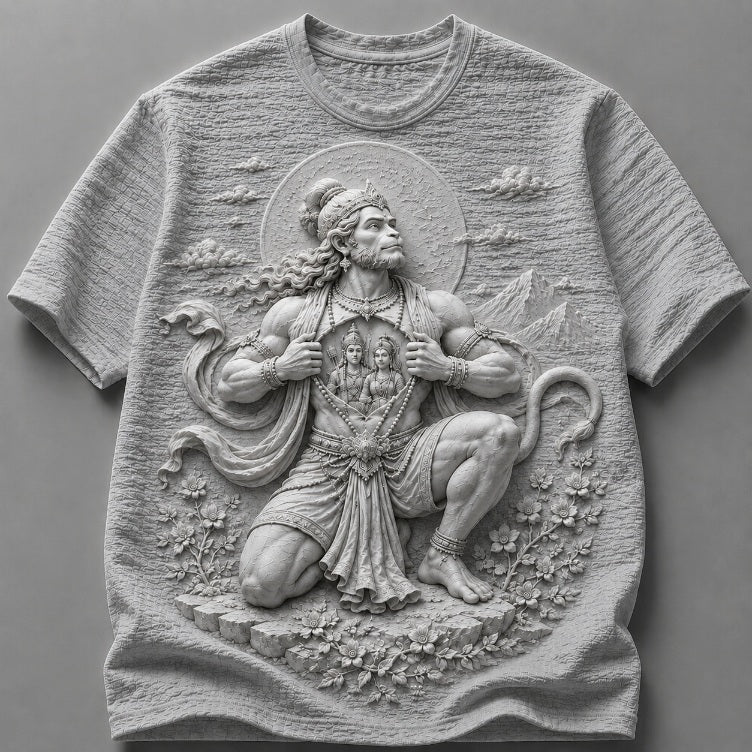 Lord Hanuman Powerful Aura White T-Shirt
