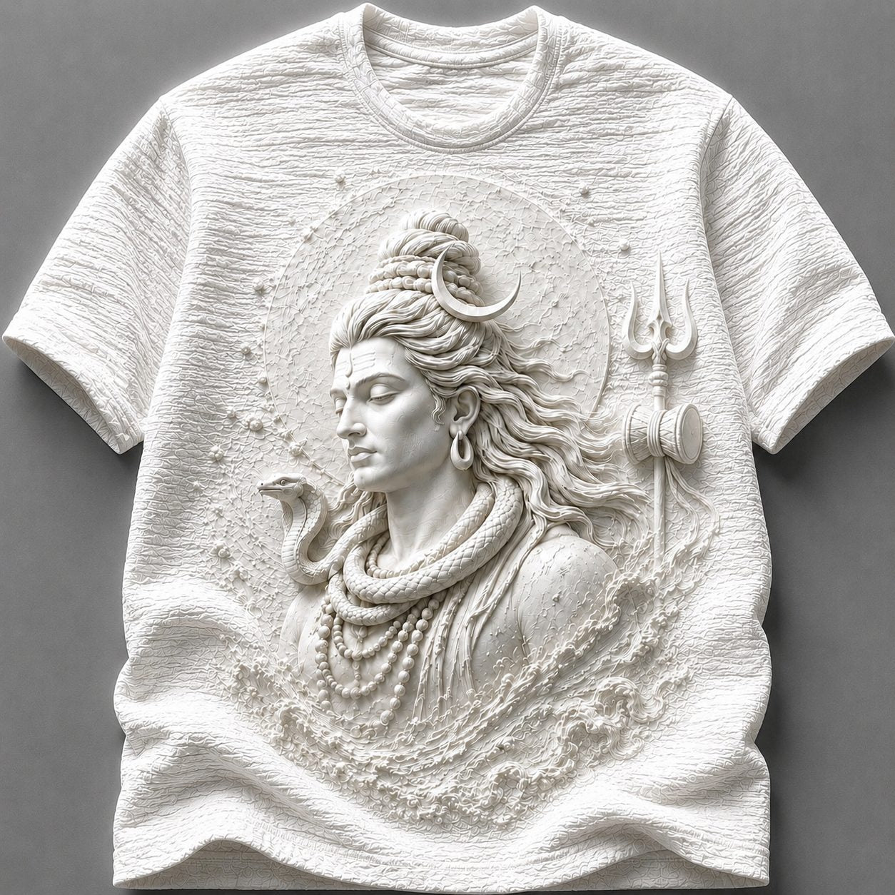 Cosmic Shiva Powerful Devotional White T-Shirt