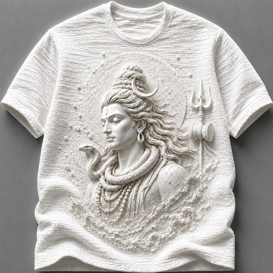 Cosmic Shiva Powerful Devotional White T-Shirt