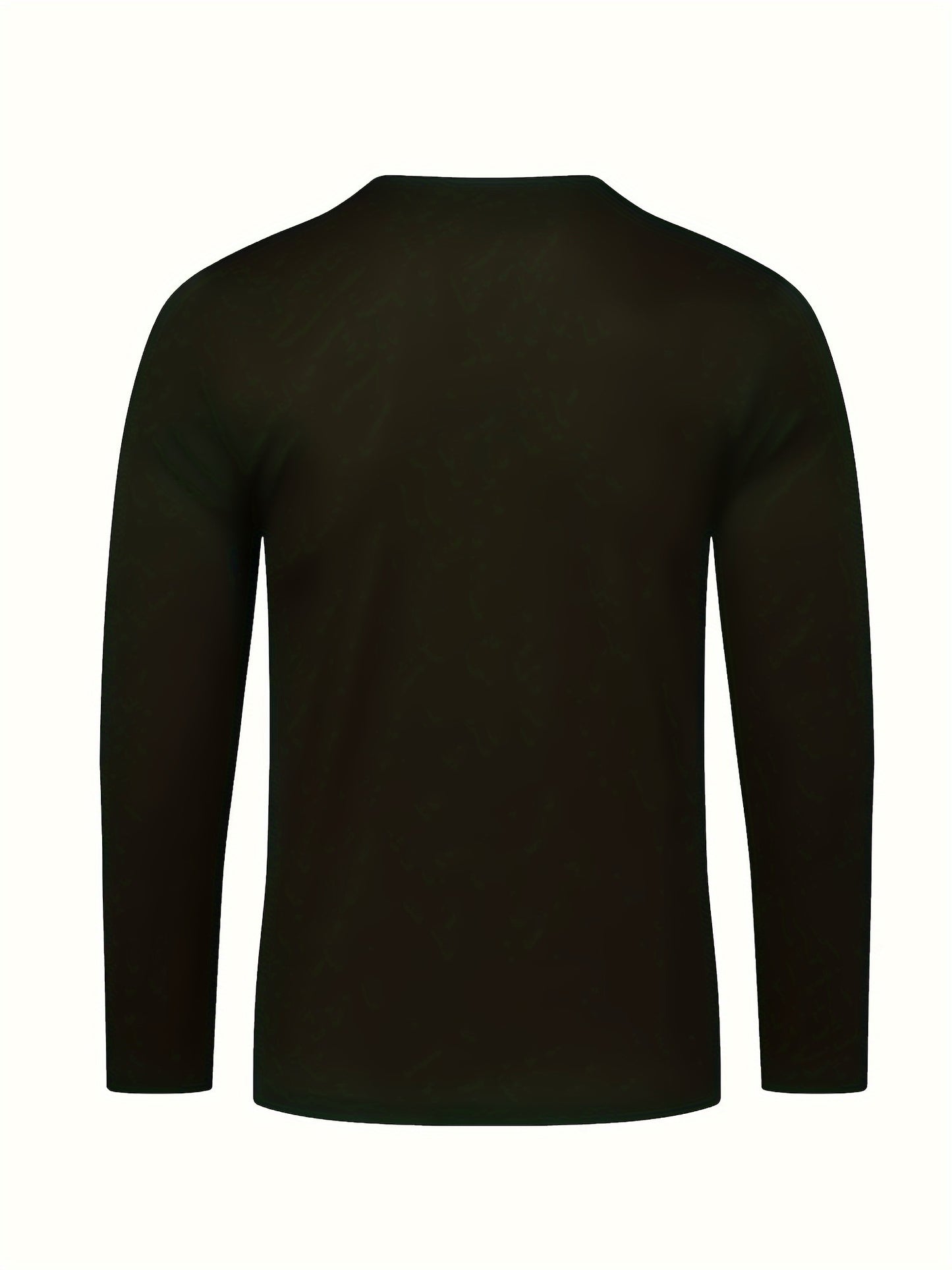 5pcs Men's Long Sleeve Crew Neck Shirts in Black, Khaki, Navy, Maroon, and Army Green - Quick-Dry Athletic Tops for Fitness, Outdoor Sports, and Slimming Workouts