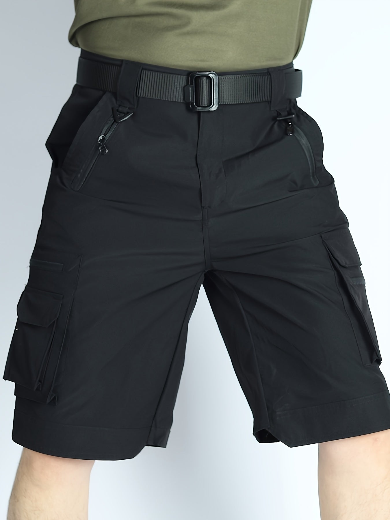 Men's Summer Shorts Outdoor Multi-Pocket Comfortable Breathable Cargo Pants Wear-Resistant Capri Pants Beach Pants Suitable for Fishing, Camping, Hiking, and Mountaineering