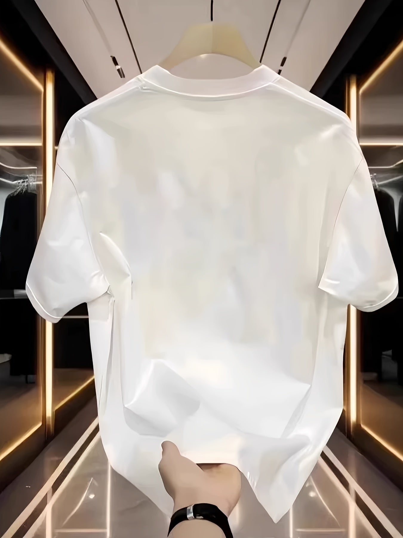 Men's Versatile Round Neck Short Sleeve Celestial Leopard T-Shirt