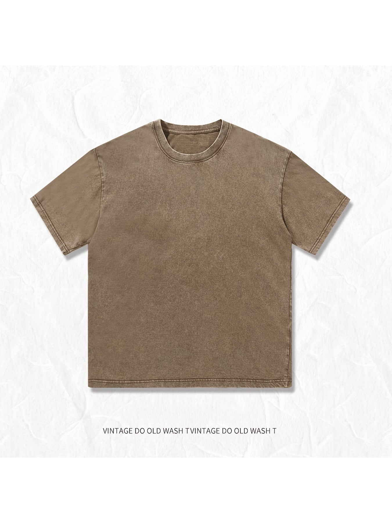 [Shule Water OBM] 3pcs Men'S Heavy 230G 100% T-Shirt Gift - Vintage Washed Street Style Loose Round Neck Short Sleeve, Breathable All-Season Casual Tee, Rose Red & Iron Gray & Black | Khaki & Army Green & Purple | Beige Apricot & Blue & Iron Gray