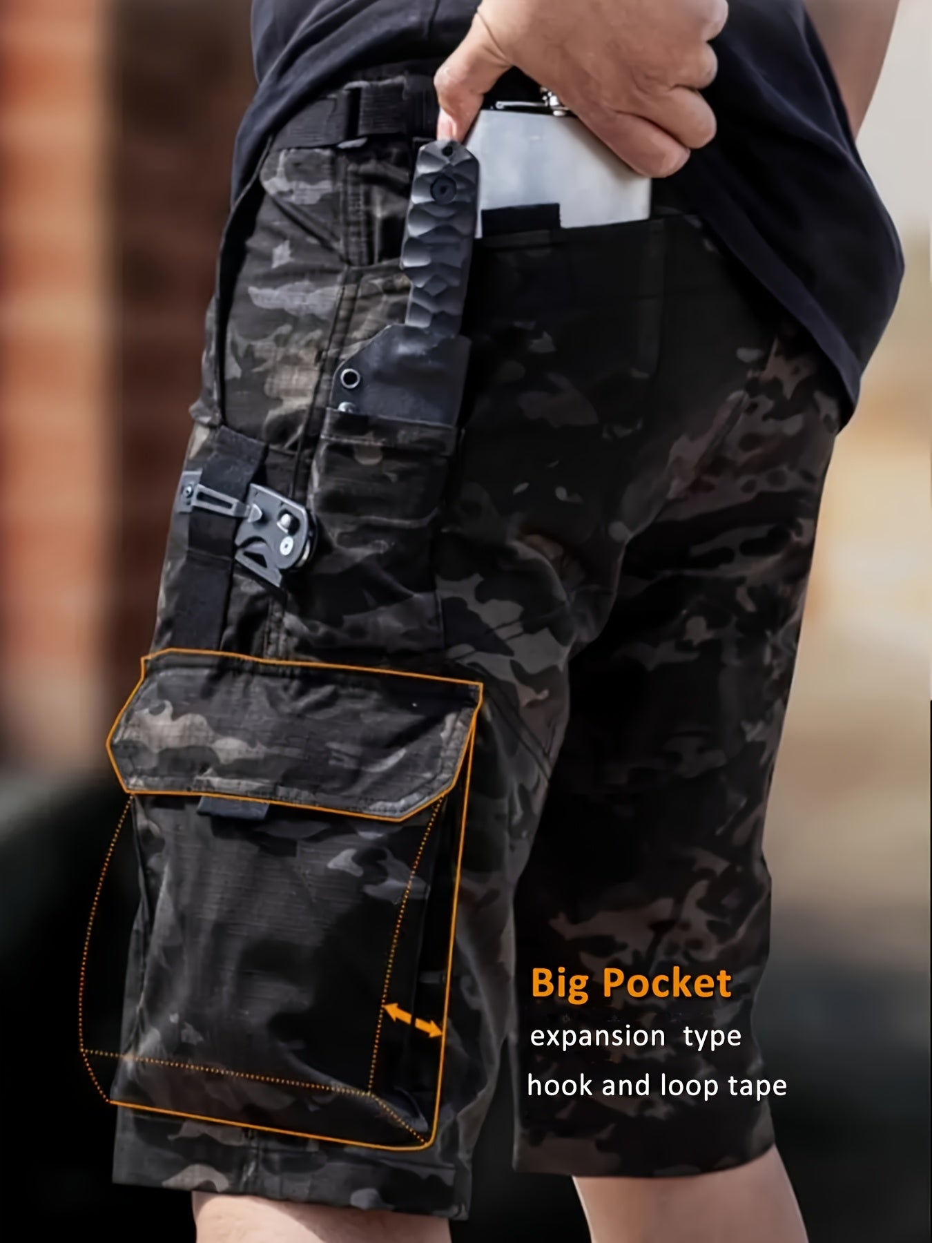 Men'S Outdoor Shorts, Durable Tear-Resistant Shorts, Multi-Pocket Cargo Shorts, Running Training Hiking And Outdoor Riding Fishing Daily And Casual Camping Outdoor Sports