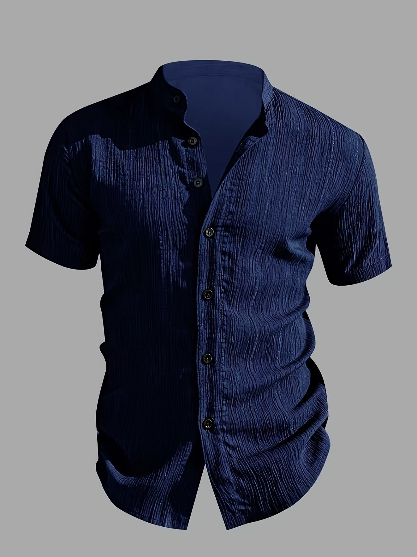 Tuo Le Mi OBM Men's Fashionable Casual Versatile Solid Color Short-Sleeve Shirt, Suitable for Summer, Daily Outings, and Parties