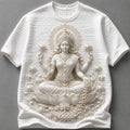 Goddess Saraswathi Devotional White T-Shirt Design