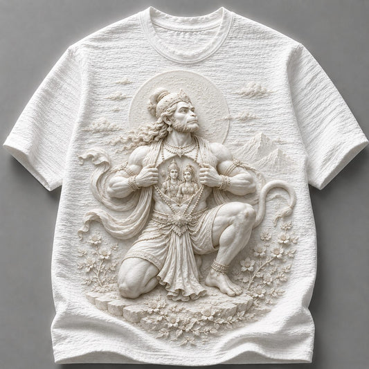 Lord Hanuman Powerful Aura White T-Shirt