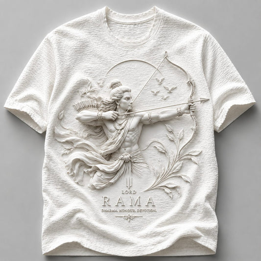 Divine Lord Rama Ayodhya Inspired White T-Shirt