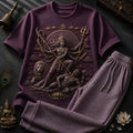 Goddess Durga Warrior Purple T-Shirt with Light Lavender Trackpant Combo