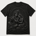 Radha Krishna Flute Black T-Shirt