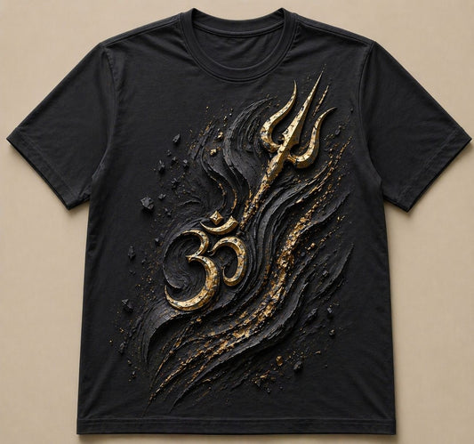 Lord Shiva Om Symbol Black T-Shirt
