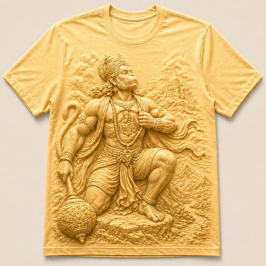 Lord Hanuman Gada Yellow T-Shirt