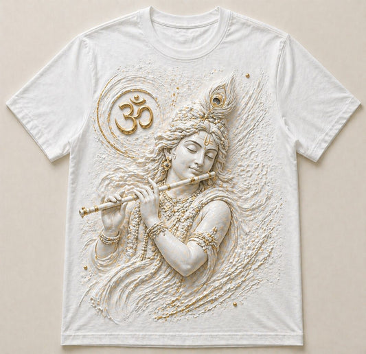 Lord Krishna Flute White T-Shirt