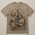 Lord Shiva and Parvati Beige T-Shirt