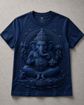 Lord Ganesha Royal Blessings Navy Blue T-Shirt