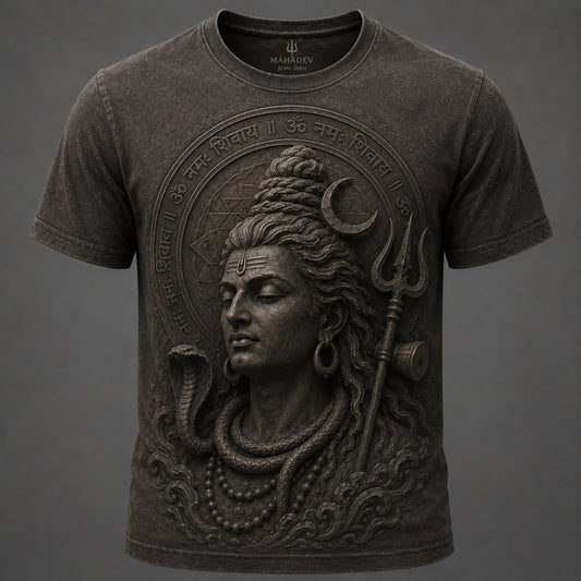 Lord Shiva Ancient Relief Brown T-Shirt