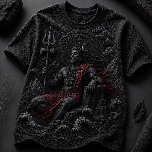 Lord Shiva Crimson Aura Black T-Shirt