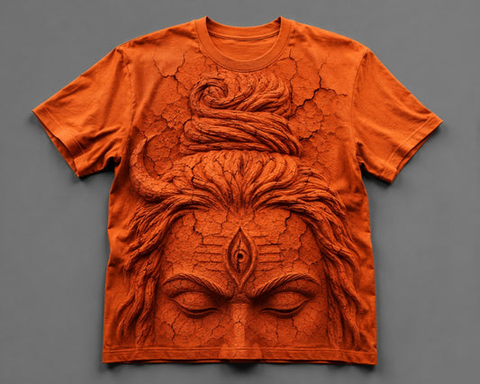 Lord Shiva Fiery Awakening Orange T-Shirt