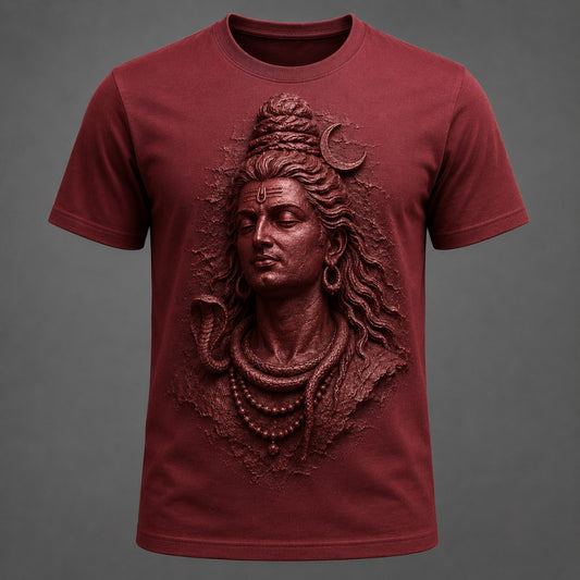 Lord Shiva Mahadev Maroon T-Shirt