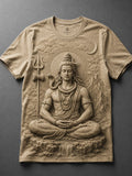 Lord Shiva Peaceful Aura Sand Beige T-Shirt