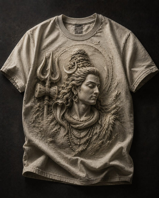 Lord Shiva Sacred Guardian Sand Beige T-Shirt