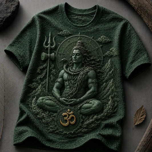 Lord Shiva Sacred Om Green T-Shirt