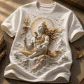 Lord Shiva Sacred Presence Golden White T-Shirt