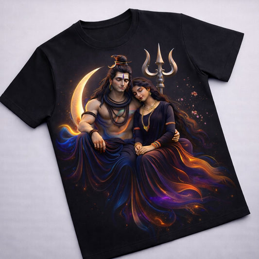 Lord Shiva and Parvati Moon Love T-Shirt