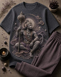 Lord Hanuman Grey T-Shirt and Light Lavender Combo