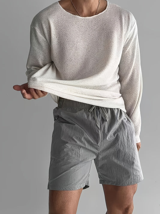 Simple New Style Round Neck Long Sleeve T-Shirt | Breathable and Versatile Unisex Spring Basic Base Layer