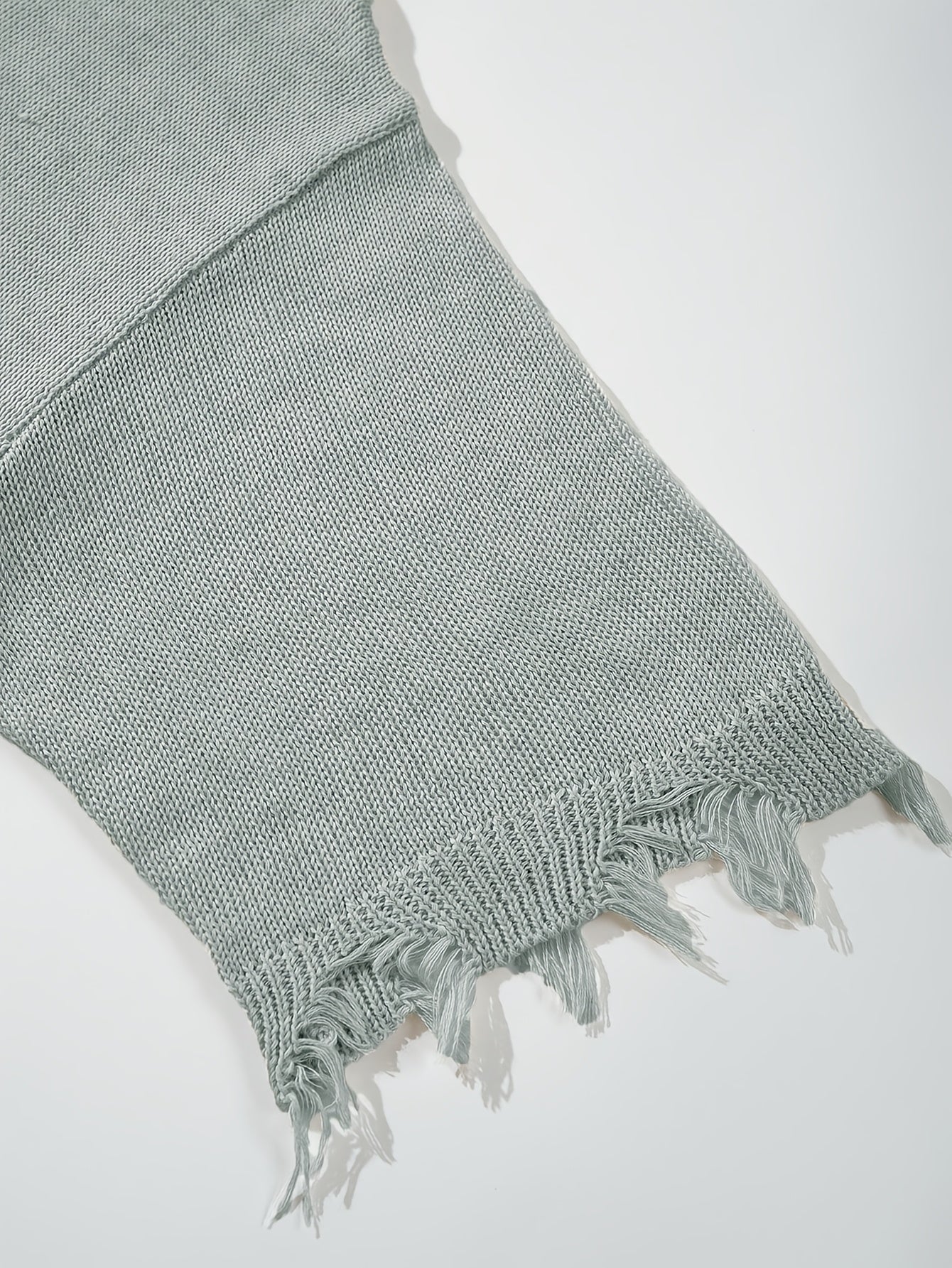 Men's Spring/Summer Minimalist Korean Style Ripped Fringe Breathable Loose Fit Knit Top