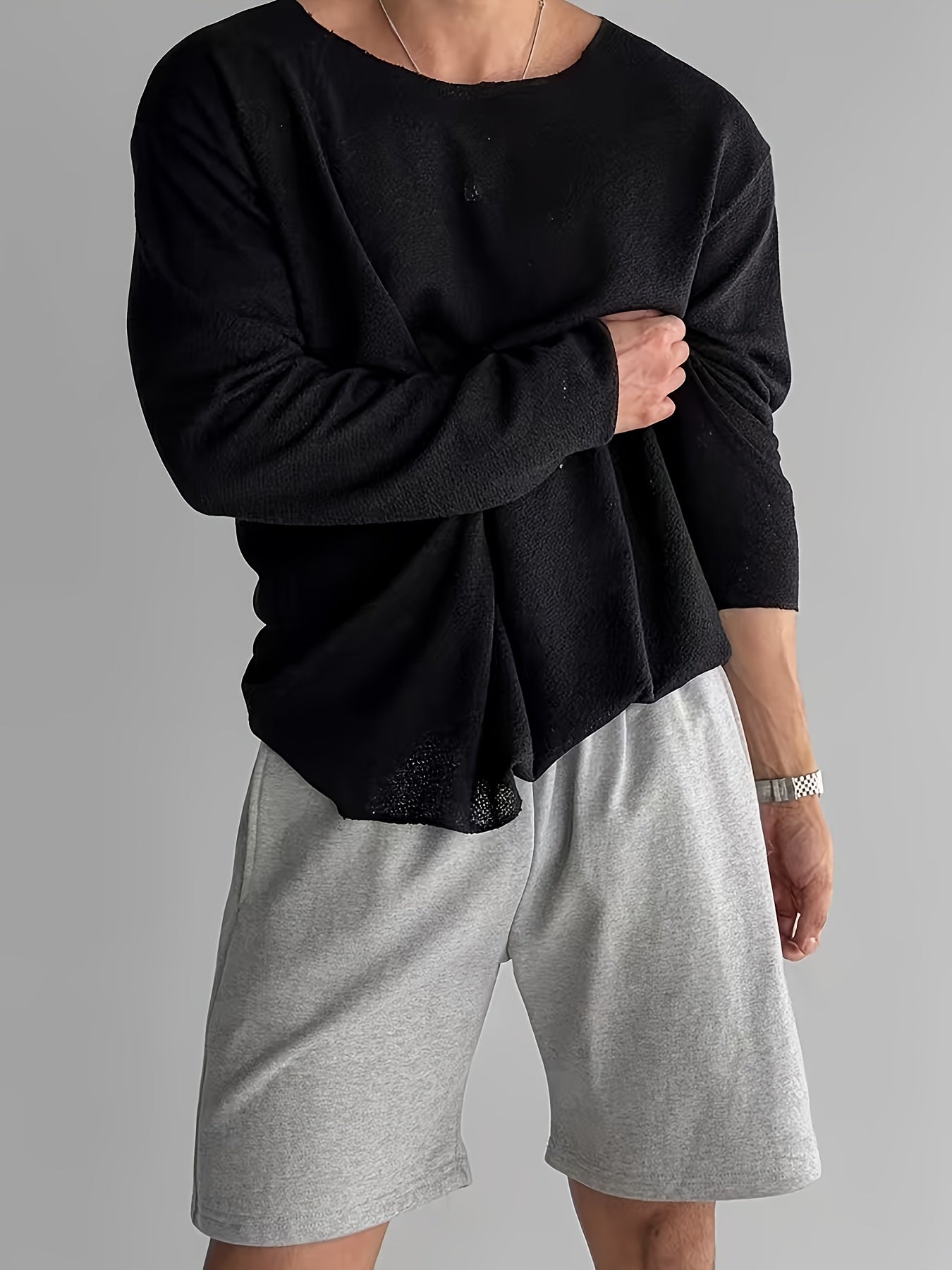 Breathable Simple Round Neck Long Sleeve Basic Base Layer T-Shirt