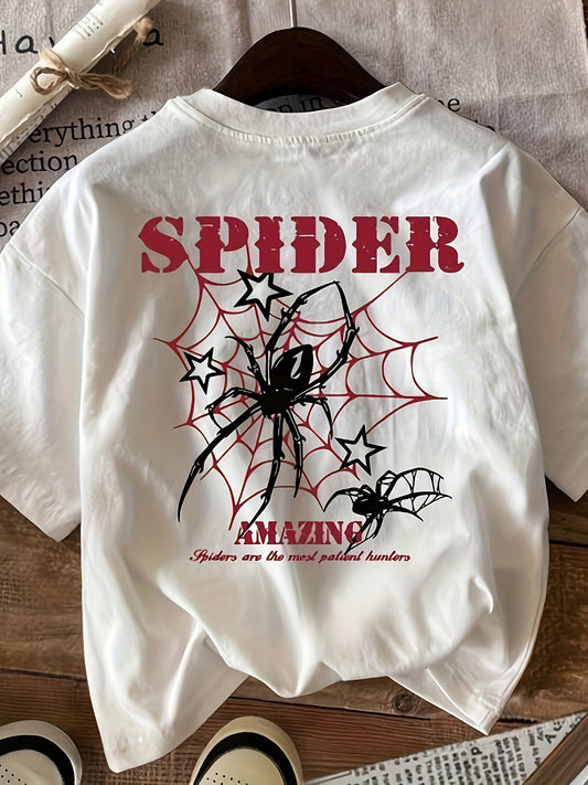Graphic Print T-Shirt, Short Sleeve Crew Neck Casual Top for Summer And Spring Wear