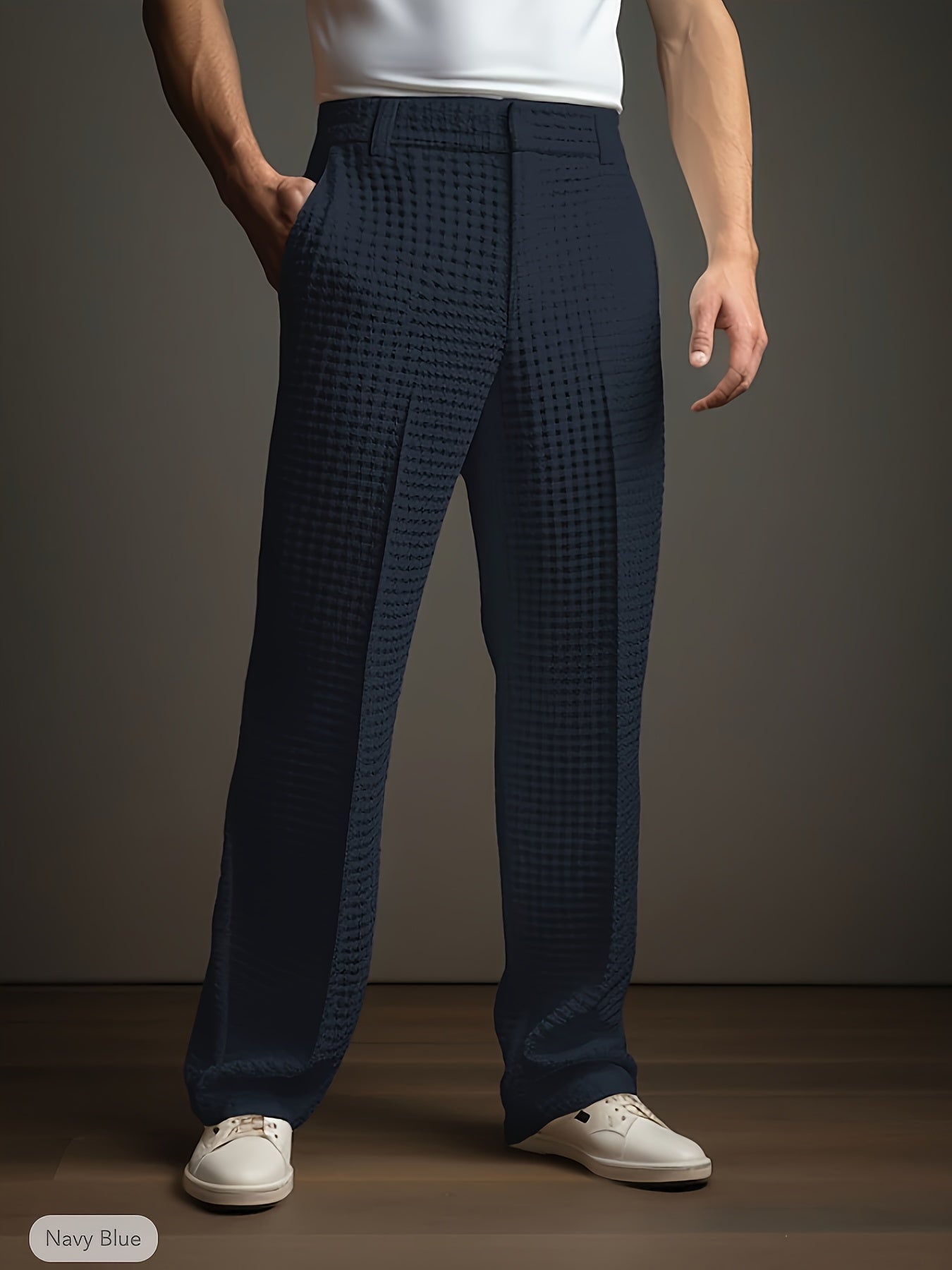 [1+1] 2pcs Men's Straight-Leg Casual Fashion Trousers