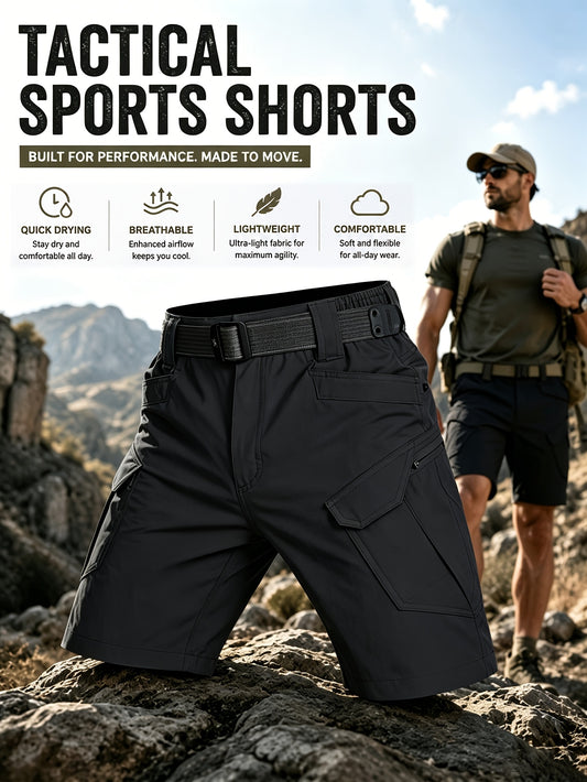 New Summer IX7 Quick-Dry Breathable Men'S Shorts, Outdoor Hiking And Climbing Casual Sports Shorts with Multiple Pockets And Zippers, Made from Lightweight And Comfortable Stretchy Fabric, Featuring an Elastic Waistband in Larger Sizes