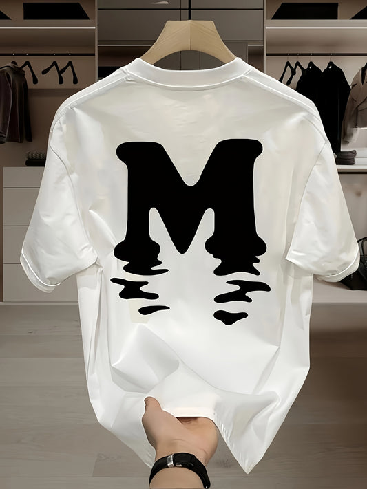 Men's Heavyweight Oversized Graphic T-Shirt, Casual Short Sleeve Summer Tee